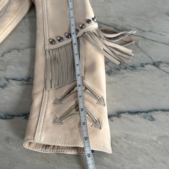 Double D Ranch Cowpoke U Leather Jacket With Fringe - Picture 11 of 12